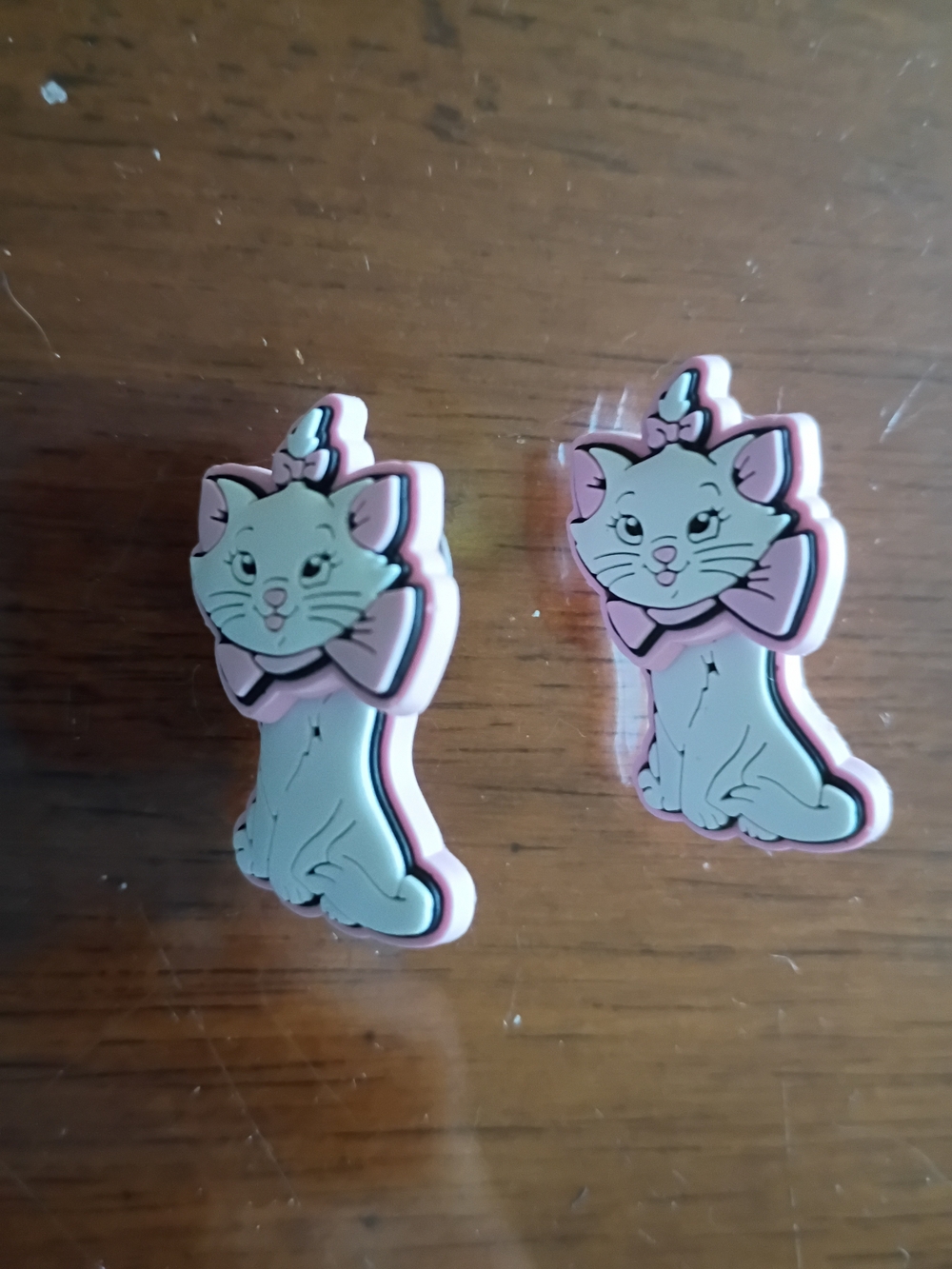 Disney Pink & White Marie Cat Enamel Pin Pair